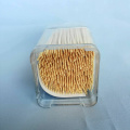 High Quality Hygienic Bamboo Toothpick Clear Square Bottle