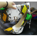 New Collection Snake Pattern High Heel Shoes and Bags (G-7)