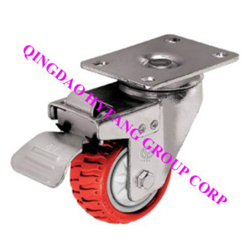 Swivel PU caster wheel with brake