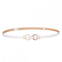 Thin white fashion belt for women