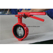 Double Shaft Demco Industrial Butterfly Valve in Red Color