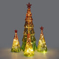 Decorative Light Christmas Tree Shaped Blown Glass Bottle