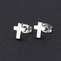 Stainless steel gold cross stud earrings