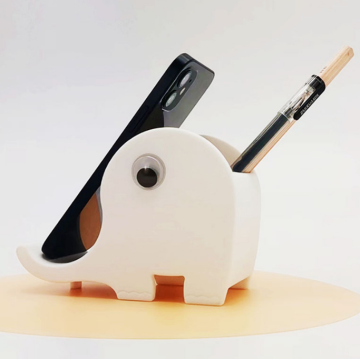 Caja de lápiz de silicona de forma de elefante personalizada