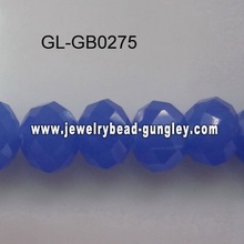 opaque roundel glass bead-medium blue