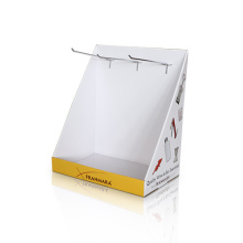PDQ Box Portable Promotion Cardboard com mostrador de ganchos