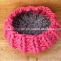 Chunky Hand Chunky Knit Pet Dog cama de manta Mat de lana