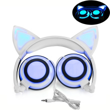 LED Glowing Cat Ears Safe Wired Kids Headsets