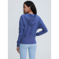 Blue Casual Long Sleeve Sport Hoodies Women