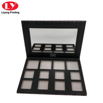 Caja de paleta de sombras de ojos de cartón con espejo