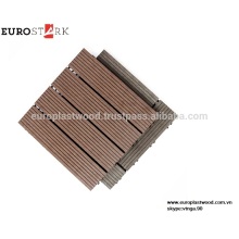 INTERLOCKING DIY DECK TILE FEED IN VIETNAM WPC MATERIAL IMPERMEÁVEL, RESISTENTE À UV, RECICLÁVEL, NÃO TÓXICO