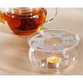 Clear Glass Round Shape Warmer Base for Tea Coffee Pot Flower Teapot