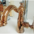 Single Lever Brass Rose Gold Basin Mixer Taps