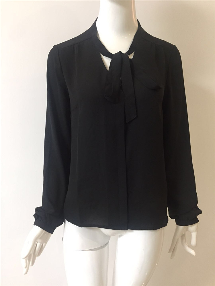 Woman Black Polyester Shirt