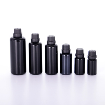 Opaque Black Glass Bottles With Tamper Evident Caps