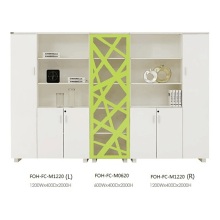 Hermoso moderno blanco y verde gran gabinete de archivos Open Office con cajón (FOH-FC-M1220)