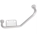 Right Hand Angled Grab Bar with Soap Dish