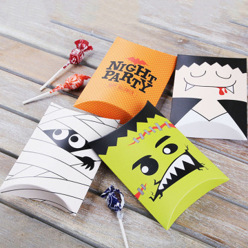 Customized Printed Paper Pillow Box For Halloween