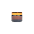 Contêiner de creme de rosto premium Amber Glass Cosmetic Jar