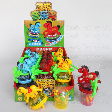 Pferd Musical Flash Top Spielzeug mit Süßigkeiten Spielzeug und Süßigkeiten (131125)