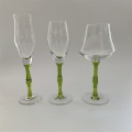 Creative design bamboo joint stem wine glass