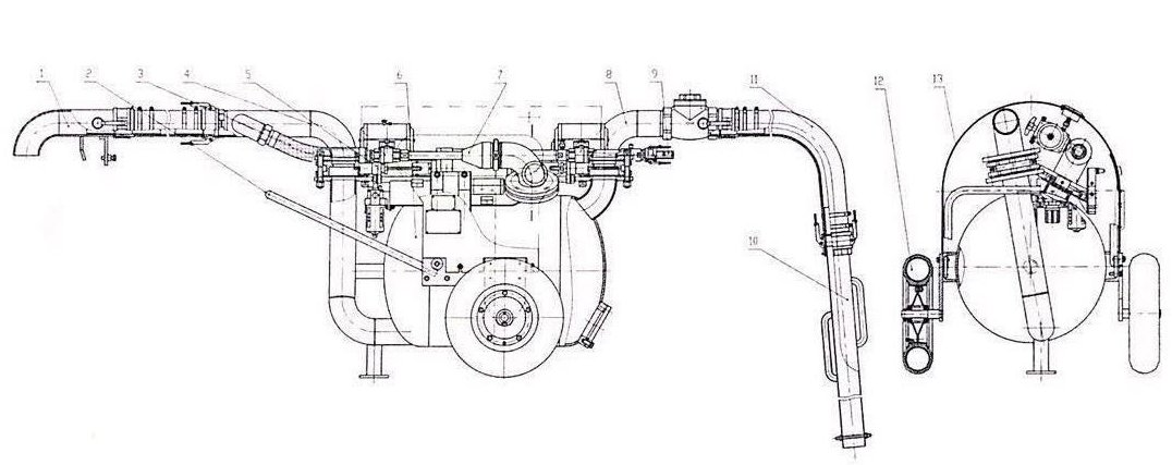 Dredging sand and mud pump pneumatic equipment (15)