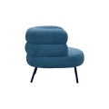 Blue sherpa faux sheepskin accent armchair lamb wool occasional lounge chair teddy fabric modern boucle chair