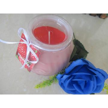 Relaxing Strawberry Frosted Glass Candle