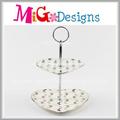 Wholesale Double Cake Stand Wedding Printing Ceramic Plate