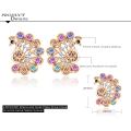 Multicolor CZ Crystal Peacock Stud Earrings for Women (ER0019-C)