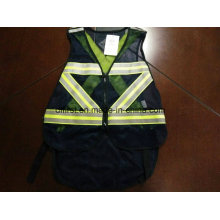 Safety Vest Black Colour with Reflective Caution Band 100%Polyester