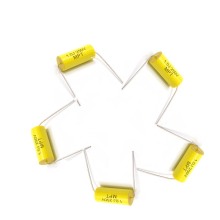 Topmay 2.2UF 250V amarelo tipo Axial poliéster metalizado filme Capacitor Tmcf11