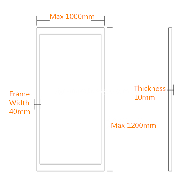 size of crystal light box