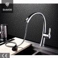 Elegant Deck Mount Pull Out Kitchen Faucet