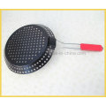 Black Iron Frying Strainer with Silicone Handle