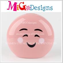 New Products Cute Smile Face Designed Ceramic Piggy Bank