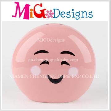 Nuevos Productos Cute Smile Face Diseñado Ceramic Piggy Bank