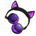 Auriculares estéreo inalámbricos con luz LED de oreja de gato colorida