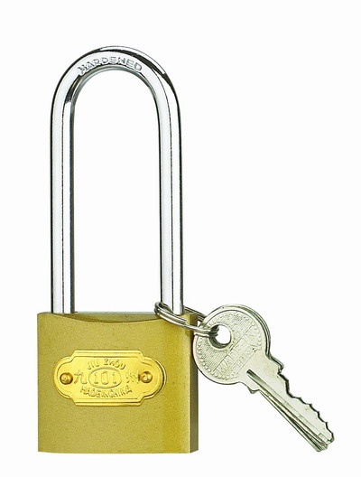 iron padlock with long shackle