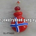 Norway flag shape lampwork perfume bottle