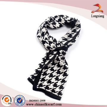 2014 Moda lenços de seda Houndstooth Scarf impressos