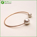 Natural Pearl Inlaying Opening Silver Bangle Charming Bangle Bracelet