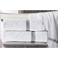 100%cotton colored dobby white towel set