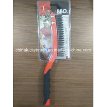 Double Colour Plastic Handle Steel Wire Barbecue Brush (YY-502)