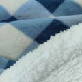 Faux Rabbit Fur plaid blanket lambswool back