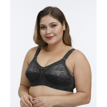 In-stock plus size full cup transparent lace bra