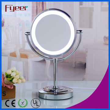 Fyeer Ultra Thin Double Side Kosmetiktisch Spiegel mit LED Licht