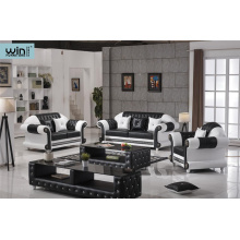 European Style Crystal Tufted Black Sofa combination