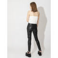 External Wear Tight Trousers Black Pu Pants