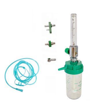 Medical oxygen flow meter with humidifier bottle adapter